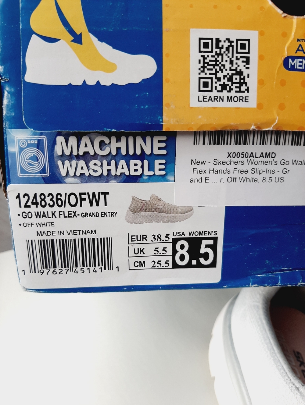 Skechers Off White Slip-ins Memory Foam Sneakers - Picture 7 of 7